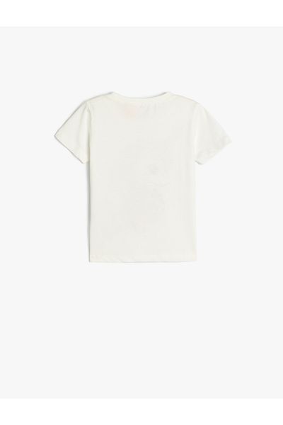 Koton Long Sleeve Cotton T-Shirt - Unicorn Print, Crew Neck