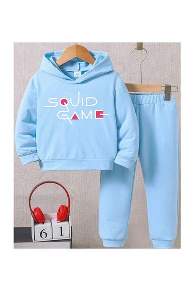 eymore Squid Game Printed Hooded Children's Tracksuit