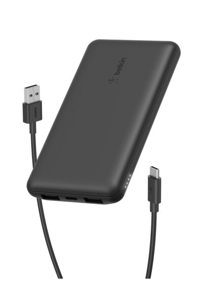Belkin باور بانك 10K BOOST CHARGE 15W USBC DUAL 12WX2 USBA أسود