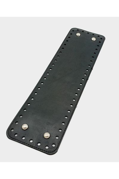 Nusrat Bilişim Geanta dreptunghiulara din piele artificiala neagra - 35X10 cm, baza cu atastra argintie