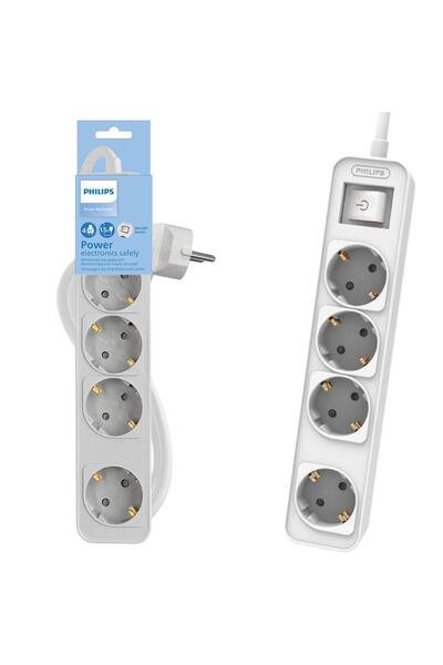Philips Chp2144w/62 4lü Grup Priz Topraklı 1.5 Metre Anahtarlı