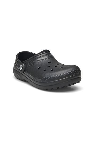 Crocs Classic Lined Clog Kids Slippers207010-060 Black/black