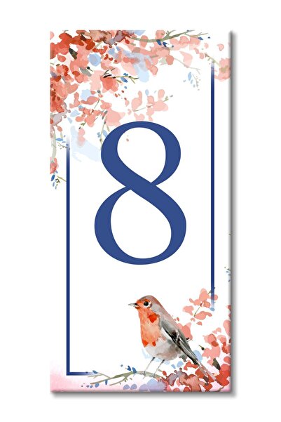 MODA CERO Kuşlu Seramik Kapı Numarası No:8