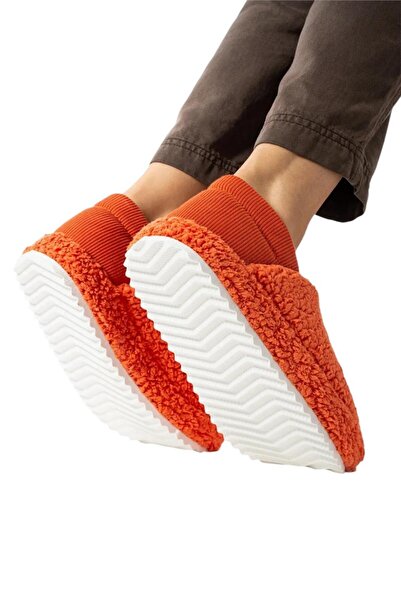 Liger Orange Women's Slippers - Plush Towel Home Shoes with Elastic and Non-Slip Soles