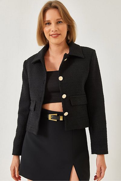 Bianco Lucci Women's Tweed Crop Jacket 50034 60271001