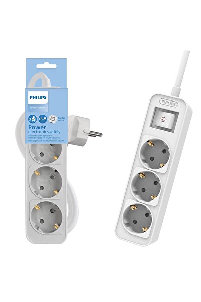 Philips Phılıps Chp2134w/62 3lü Grup Priz Topraklı 1.5 Metre Anahtarlı