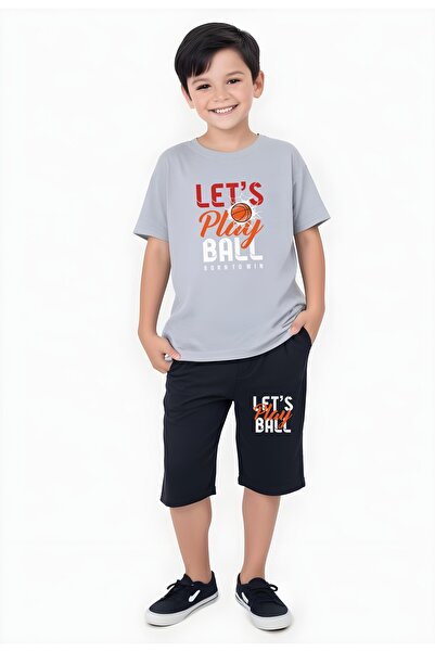 panios kids Комплект капрі з принтом Play Ball для хлопчиків з коротким рукав...