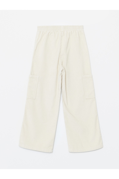 LC Waikiki Velvet Girl's Cargo Pants with Elastic Waist
