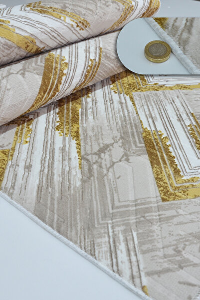 Babil Home Αντιολισθητικό χαλάκι διαδρόμου σαλονιού κουζίνας YMR5014 Χρυσό