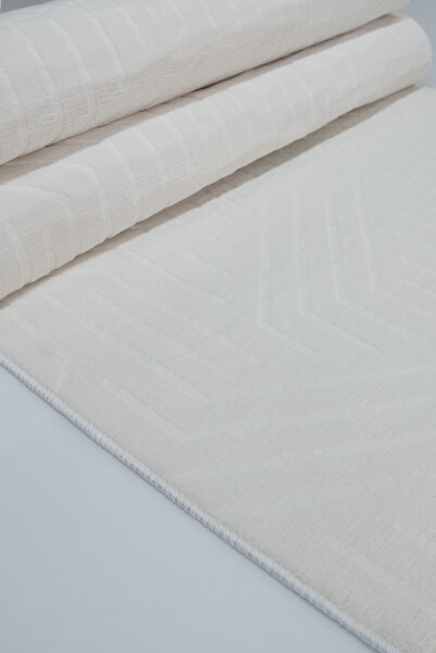 Babil Home Non-Slip Base Cutting Runner Living Room Hallway Kitchen Carpet Ymr5025 Cream