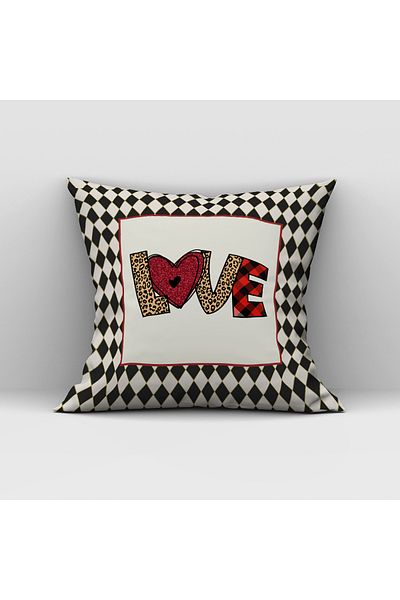 Evmila Husă de pernă din catifea imprimată pe două fețe personalizată pentru Ziua Îndrăgostiților - 43x43 cm
