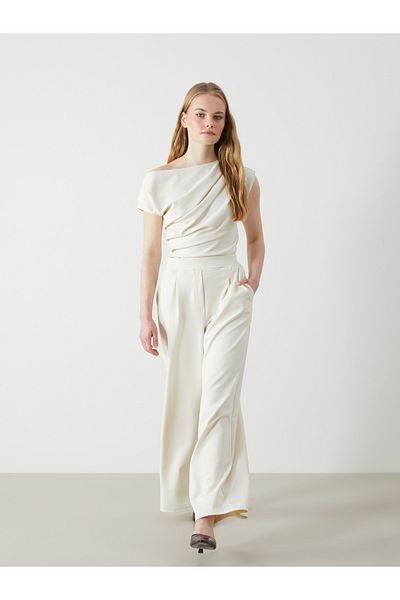 LC Waikiki Wide Leg Women's Trousers with Elastic Waist
