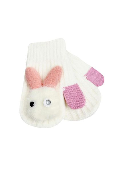 kitti kıds Winter Baby Gloves - Rabbit Accessories, Ecru