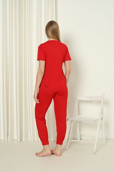 FAMES PİJAMA Cotton Short Sleeve Summer Pajama Set