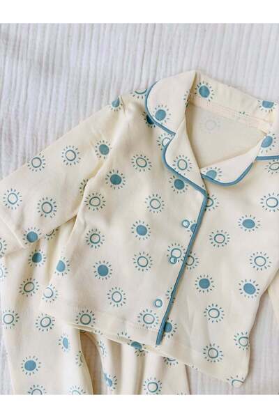 NUNU BABY Sun Patterned Blue Pajama Set