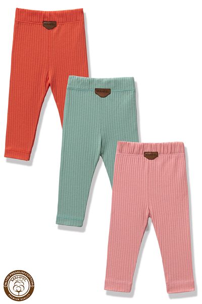 MAHFEL Premium 3-Piece Baby and Child Tights Set (100% Cotton)