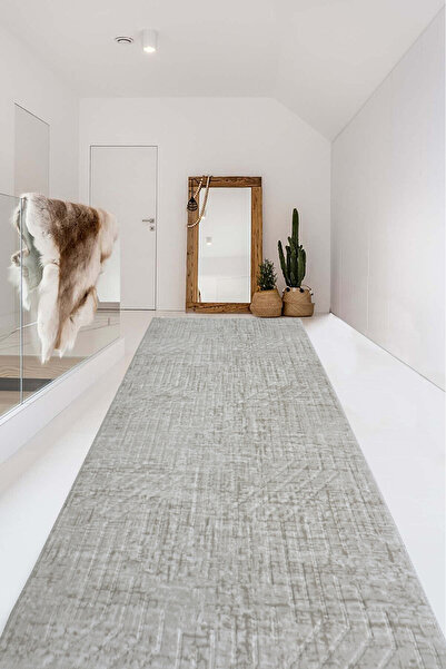 Babil Home Non-Slip Base Cutting Runner Living Room Hallway Kitchen Carpet Ymr5002 Stone