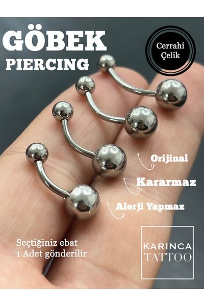 Karınca Piercing High Quality Surgical Steel Belly Piercing (Ant Tattoo)