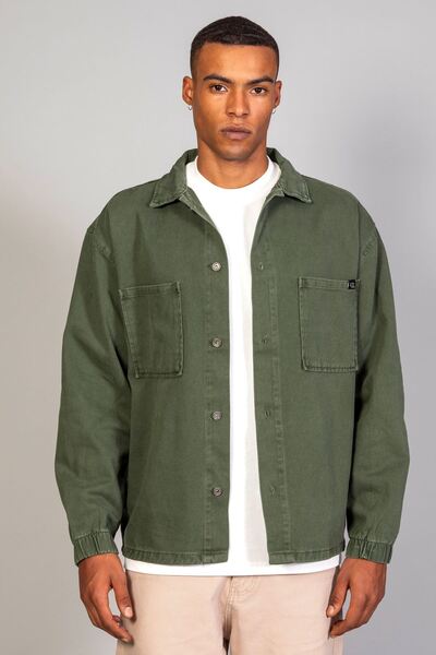 LTC Jeans Men's Khaki Shirt Model Oversize Denim Jacket