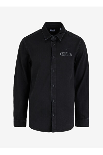 Mustang Relaxed Siyah Erkek Denim Gömlek M4WM-GML-1890