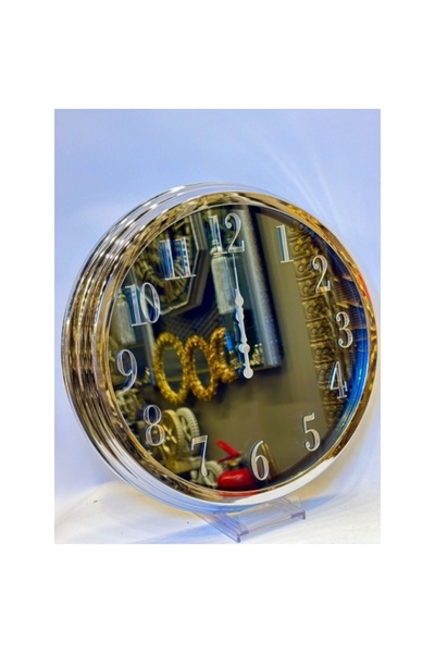 GİTTİGİTTİ Luxury Wall Clock Silver-Glass 40X40 Gaga-909
