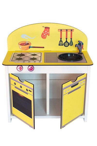 Kidea Yellow Wooden Children's Kitchen Set