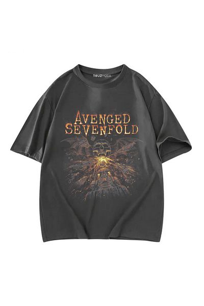 Touz Moda Μπλουζάκι μεγάλου μεγέθους Unisex με στάμπα Avenged Sevenfold Series Rock