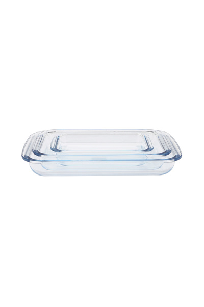 ROYALFORD RF8802 Rectangle Borosilicate Glass Baking Trays - 3 pcs set