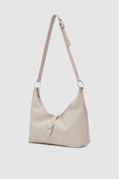 Shule Bags Geantă de umăr vintage Marilla din piele intoarsa crem