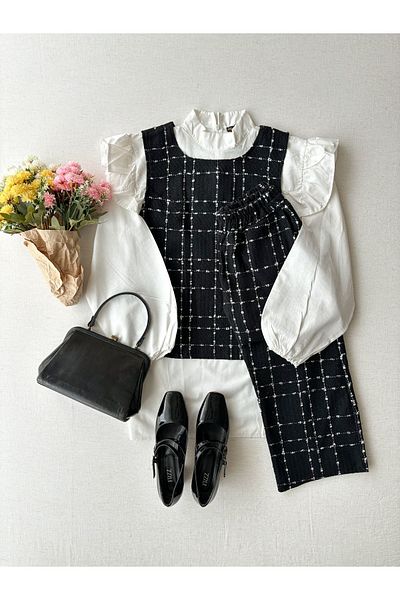 KÜÇÜĞÜM BUTİK Set pantaloni-vestă din tweed (PANTALONI-VESTĂ)