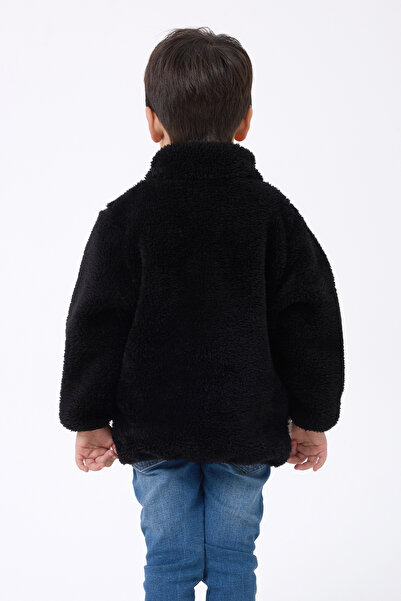 Firststops Palton Welsoft cu fermoar, negru, ecru, pentru băiat sport