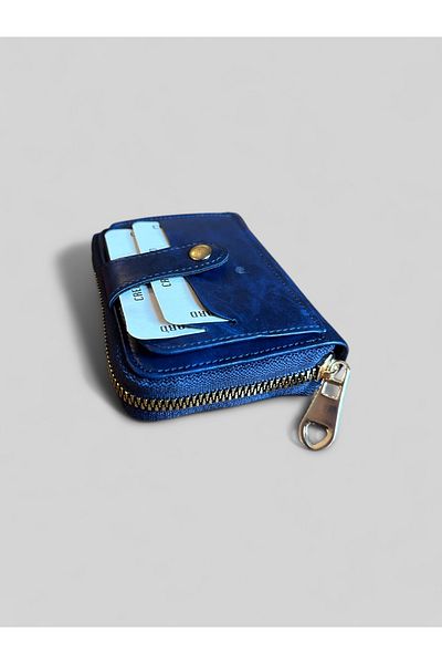 BEE BAGS Men's Front Side Card Holder Two Eyes Useful Navy Color Stylish Design Wallet Accessory