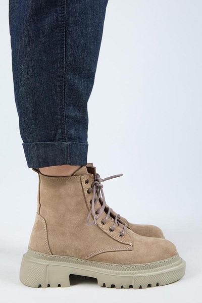 Manijero (Dilzar) Women's Genuine Leather Lace-Up Inside Zipper Mink Boots