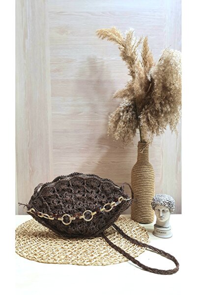 LoomandStitch El Örgüsü Zincirli Midye Çanta