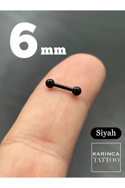 Karınca Piercing Smallest Size 6 Mm Black Rod Rook Forward Helix Cartilage Ear Piercing