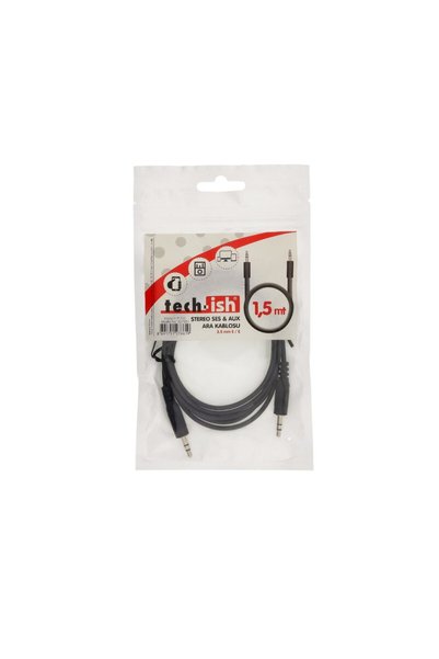 Tek-İş Aux Stereo Audio Transfer Cable 3.5mm Jack Male to Male 1.5 Meters