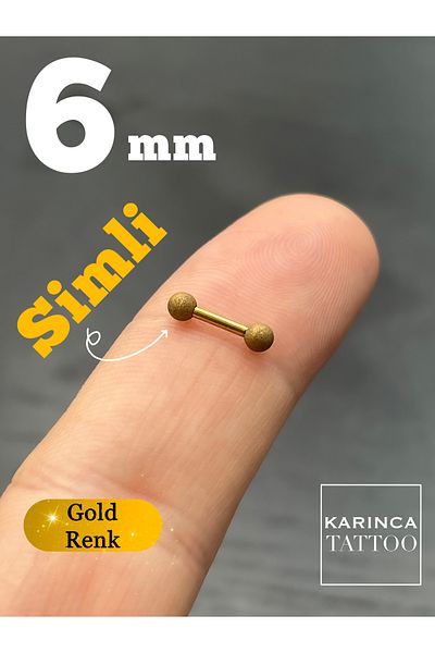 Karınca Piercing Gold Color Glitter Small Stick Rook Forward Helix Cartilage Ear Piercing