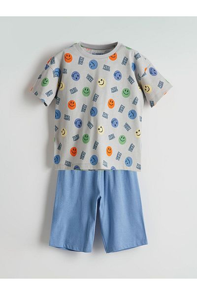 LC Waikiki Lcw Kids Crew Neck Boy's Pajamas Set with Shorts
