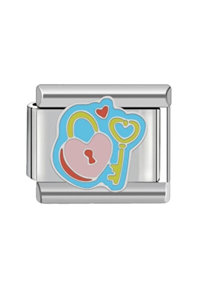 SiestaAccessories Italian Bracelet Charm - Love Themed, Key Lock and Heart De...