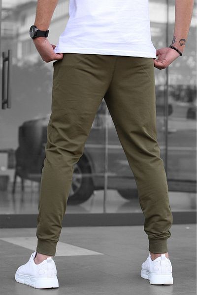 Madmext Ανδρική αθλητική φόρμα Khaki Elastic 4821
