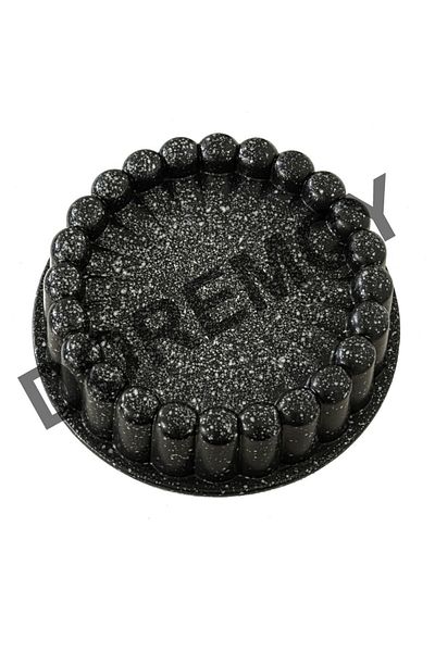 Doremcy Gray 26 cm Sliced Granite Tart and Pie Mold - Black