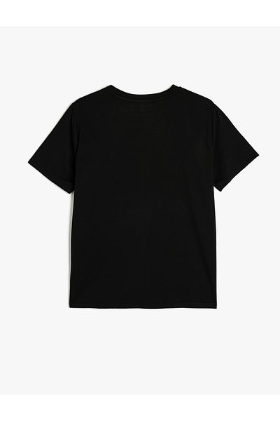 Koton T-shirt Crew Neck με κοντό μανίκι μεταλλικό εμπριμέ