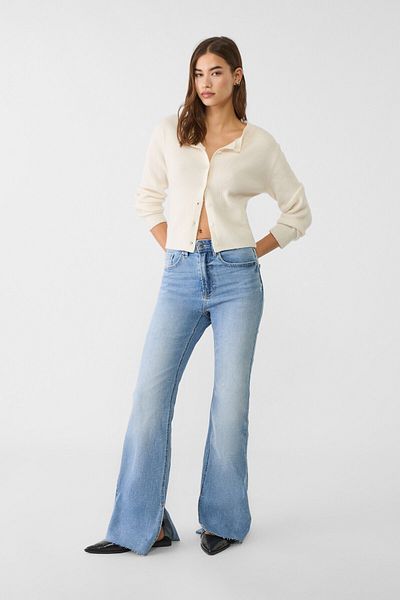 Stradivarius Slit fit flared jeans