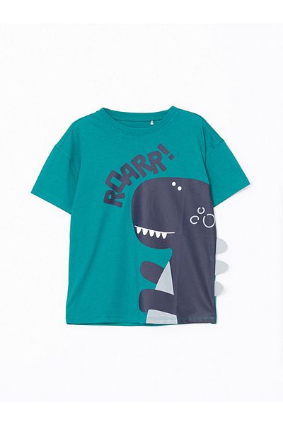 LC Waikiki Dinosaur Printed Boys' Pajamas Suit S53073Z1Nvy