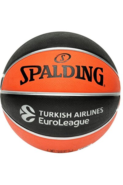 SPALDING Tf-150 Euroleague Basketball | Size 7 | Black/orange | Synthetic Rubber | Durable & Grippy