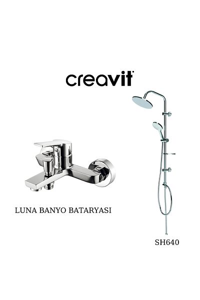 Creavit Sh640 Top Shower System and Luna Bathroom Faucet