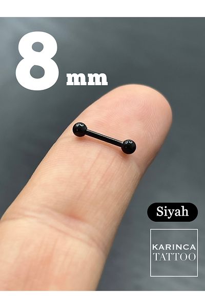 Karınca Piercing Black 8 Mm Straight Rod Rook Snug Conch Tragus Daith Helix Cartilage Ear Piercing