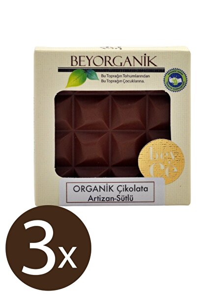 BEYORGANİK Organik Artizan Çikolata Sütlü (3 Adet) 40gr