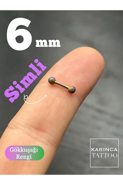 Karınca Piercing Rainbow Color Glitter Small Stick Rook Forward Helix Cartilage Ear Piercing