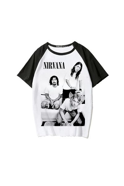 Touz Moda Tricou oversize unisex cu imprimeu Nirvana din seria Rock